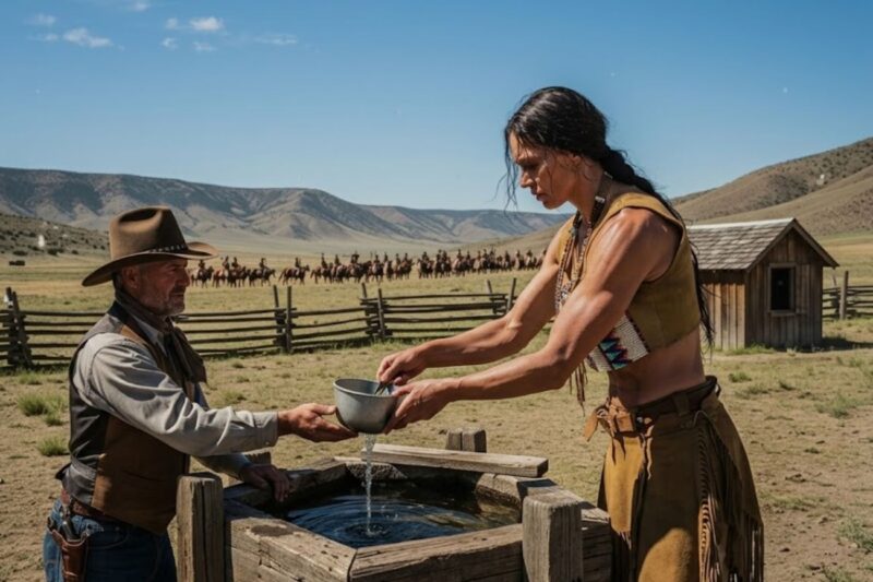Ele deu água a uma mulher apache gigante e, na manhã seguinte, 300 guerreiros cercaram seu rancho.