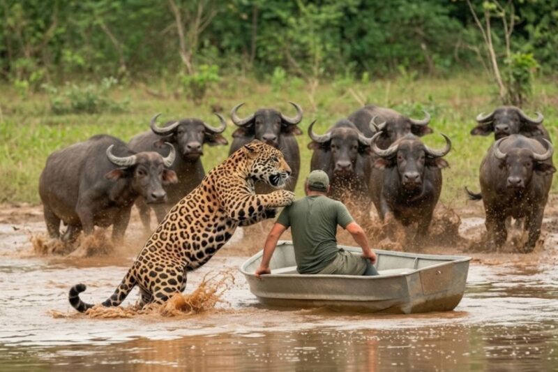O Dia que o Guia Foi Atacado Por Onça no Pantanal e Foi Salvo Pelos Búfalos da Fazenda…