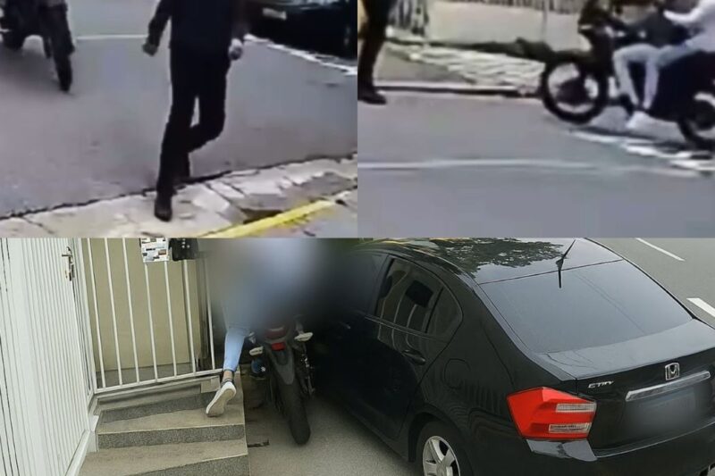 Homem de 50 anos esmaga moto de assaltantes contra muro no Sacomã; 2 crimes em 15 minutos e disparos à queima-roupa chocam SP