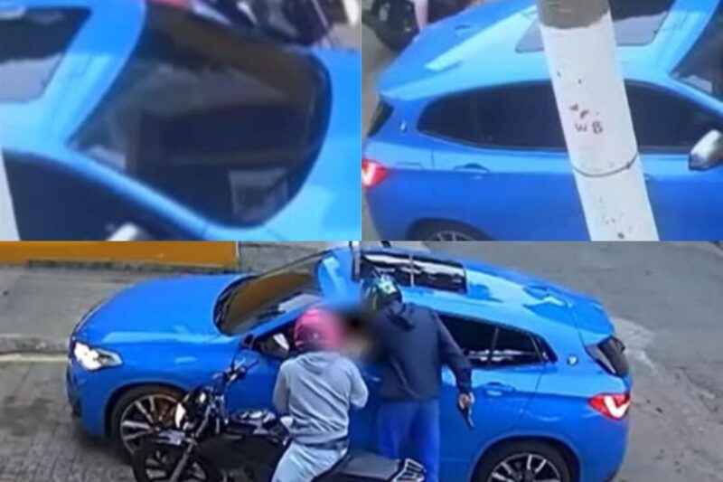 JUSTIÇA PELAS PRÓPRIAS MÃOS: Motorista de BMW reage, atropela criminosos em SP e destrói moto após roubo de joias