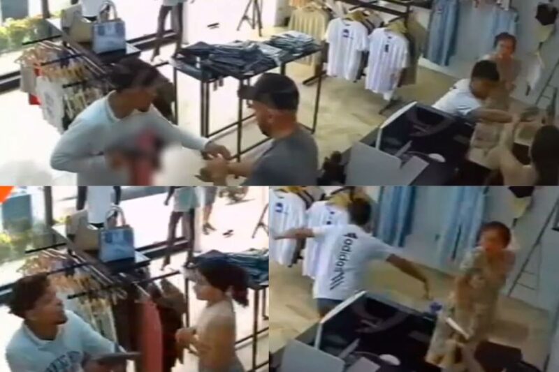 Câmeras flagram momento em que comerciante abre a gaveta durante assalto e muda o destino dos criminosos em segundos