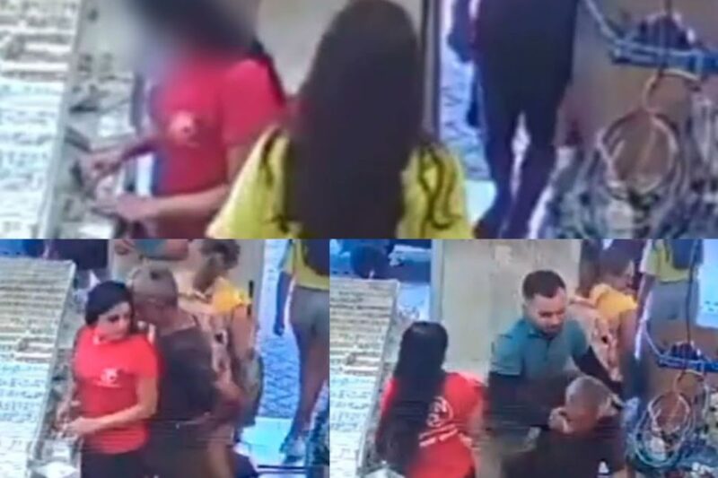 JUSTIÇA INSTANTÂNEA: Homem tenta “encoxar” funcionária em loja e é nocauteado por segurança de elite; “Foi o golpe que ele merecia”, dizem internautas