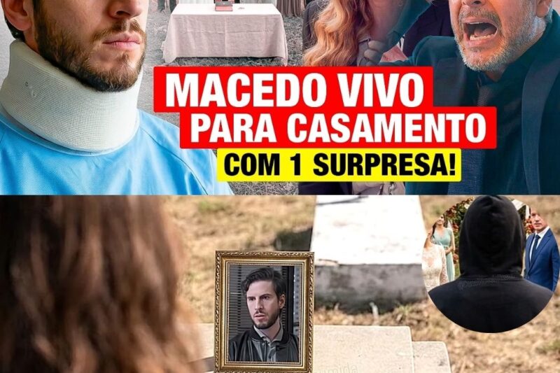 Três Graças: Macedo está vivo, interrompe casamento dos filhos de Ferete e entrega surpresa que derruba o vilão