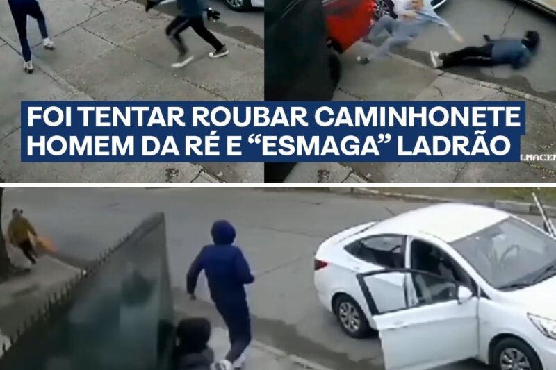 “Sai do carro agora!”: Criminoso se desespera em assalto, atropela próprio comparsa e deixa pai e filho em estado crítico
