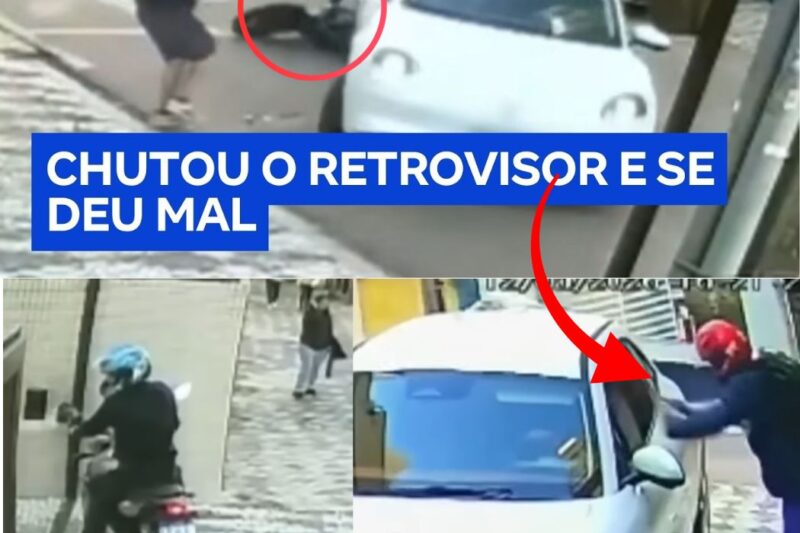 A Fúria no Trânsito e o Revide Imediato: Motociclista e Garupa Perseguem Motorista, Destroem Retrovisor e Acabam Atropelados