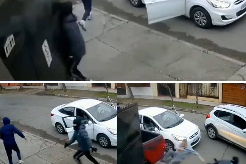 “Sai do carro agora!”: Tentativa de assalto termina em atropelamento brutal e criminoso nocauteado pelo próprio comparsa