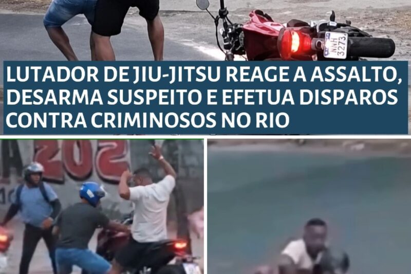 “AGORA A ARMA É MINHA!”: LUTADOR DE JIU-JITSU ENCURRALA ASSALTANTE, DÁ LIÇÃO DE MORAL E REAGE A TIROS NO RIO DE JANEIRO