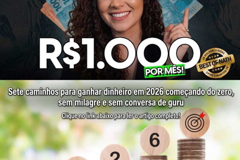 Sete caminhos para ganhar dinheiro em 2026 começando do zero, sem milagre e sem conversa de guru