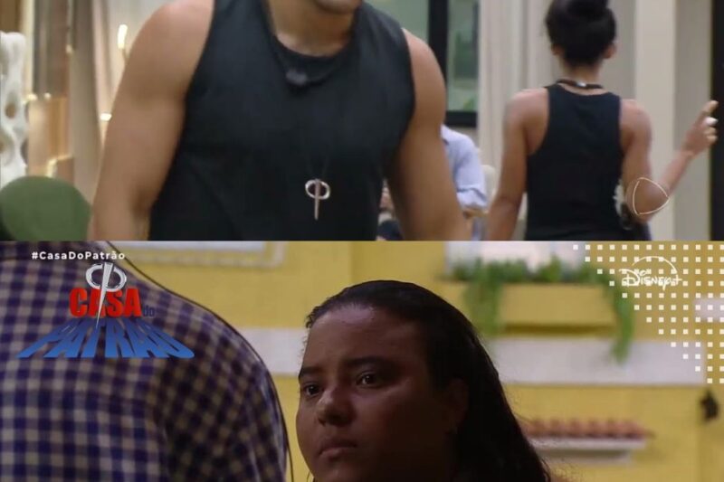 Nataly reclama e diz que não vai recolher lixo do banheiro de Matheus | Casa do Patrão