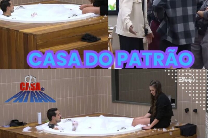 Bianca e Matheus brincam e soltam a voz em banheira de espuma | Casa do Patrão