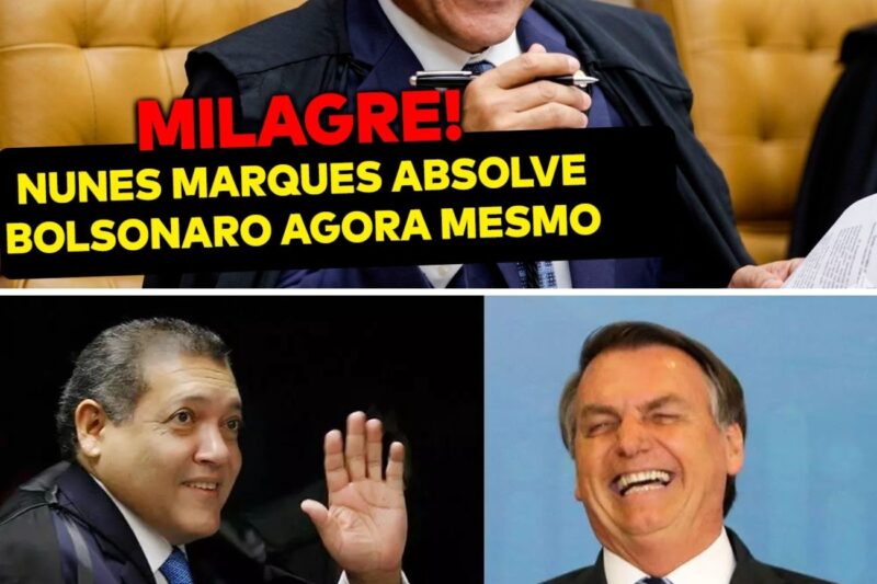 MORAES É ATROPELADO! Ministro Kássio Nunes ABSOLVE Bolsonaro AGORA MESMO