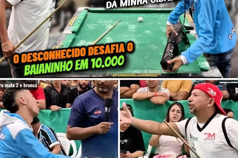 “VÃO PRECISAR DE MAIS DO QUE DUAS BOLAS PARA ME PARAR!”: O desconhecido desafia Baianinho de Mauá em aposta milionária de R$ 10.000 e o bruxo da sinuca dá resposta brutal na mesa