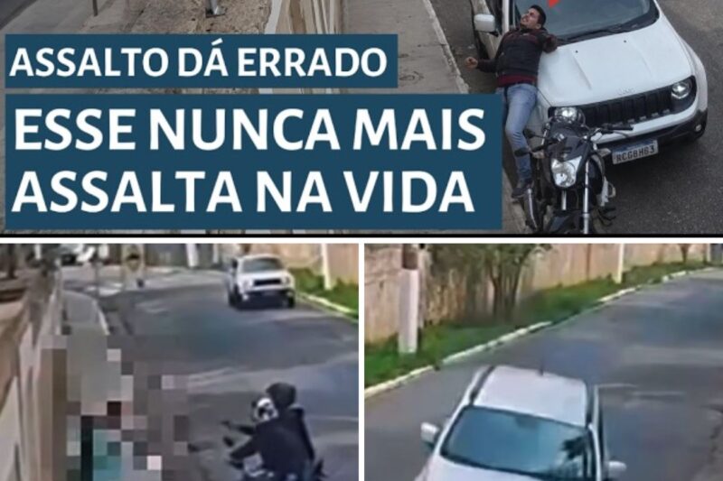 “O CAÇADOR VIROU A CAÇA, ACELERA QUE ELES VÃO ASSALTAR AQUELE CASAL NA CALÇADA!”: Motorista Reage ao Calor do Momento, Atropela Dois Assaltantes em Alta Velocidade e Consegue Impedir Roubo Brutal de Pedestres Vulneráveis no Meio da Rua