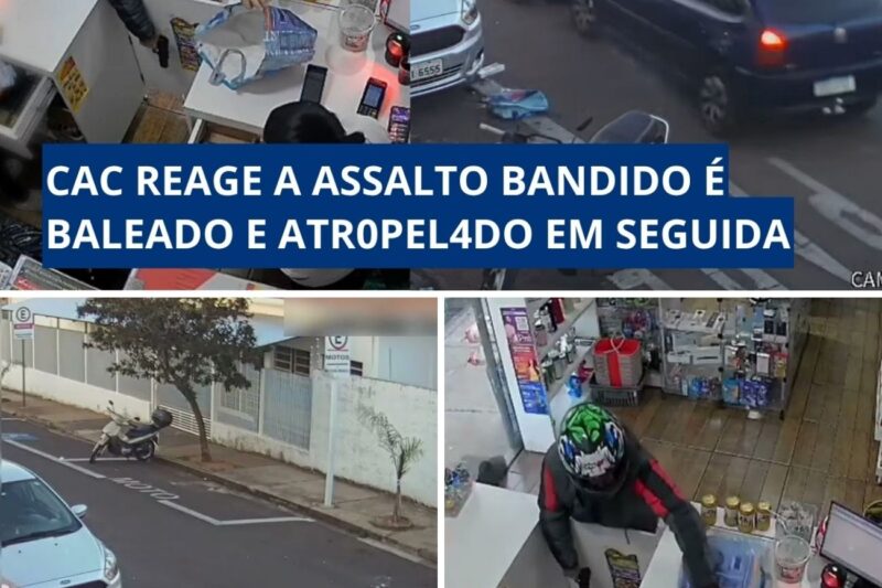 DO ANDAR SUPERIOR AO ASFALTO: ASSALTANTE É SURPREENDIDO POR ATIRADOR CAC E TERMINA ATROPELADO EM FUGA CAÓTICA!