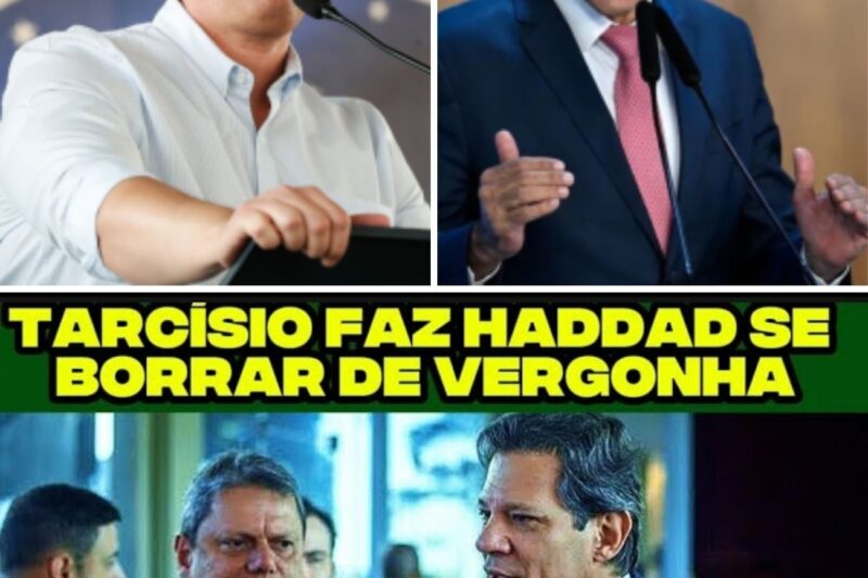 Tarcísio debocha de pergunta de Repórter e faz Haddad molhar as calças