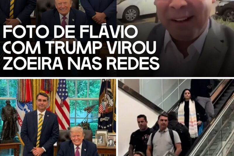 Flávio, Eduardo e Figueiredo aparecem em foto com Trump e Lindberg ironiza: os três patetas