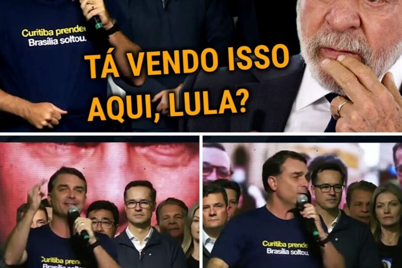 Usando colete a prova de balas, Flávio Bolsonaro ENDURECE O DISCURSO contra Lula em evento do PL