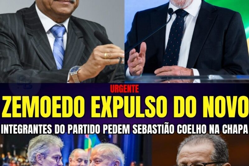 CONSPIRAÇÃO E TRAIÇÃO! ZEMA EXPULSO DO PARTIDO NOVO, CHAPA PEDE SEBASTIÃO COELHO NA DISPUTA