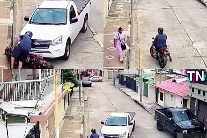 ASSALTO dá ERRADO: motorista reage e destrói moto de criminoso na rua