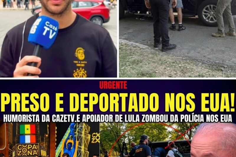 URGENTE HUMORISTA DA CAZETV APOIADOR DE LULA ZOMBA DA POLÍCIA NOS EUA SAI PRESO E PODE SER DEPORTADO