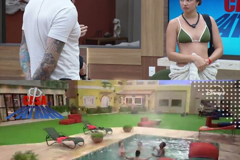 É Top 10! Moradores comemoram permanência de Luiza e pulam na piscina