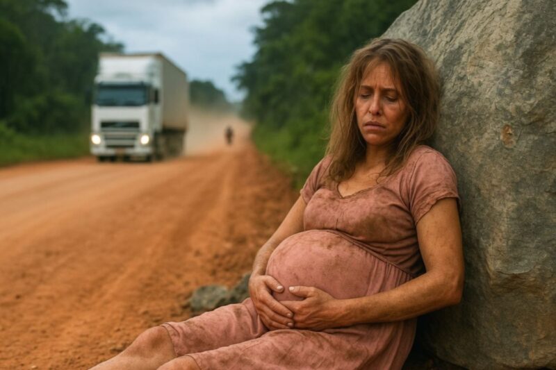 Caminhoneiro sozinho encontra GRÁVIDA nas pedras… então ele faz isso…
