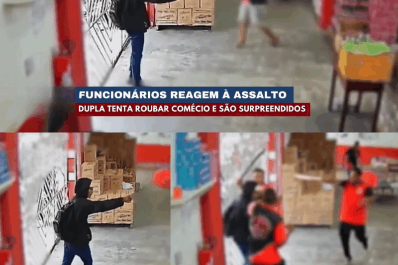 Fúria no atacado: Criminosos tentam assalto com arma de brinquedo, mas são encurralados por funcionários armados com facões