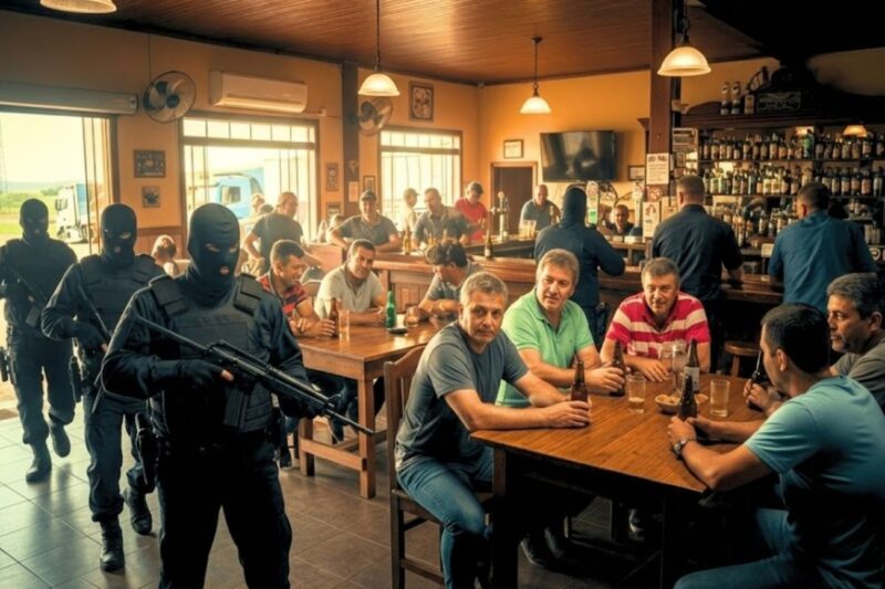 O PCC Invadiu Um Bar de Caminhoneiros — Não Sabiam Que 18 Policiais Estavam Misturados no Salão