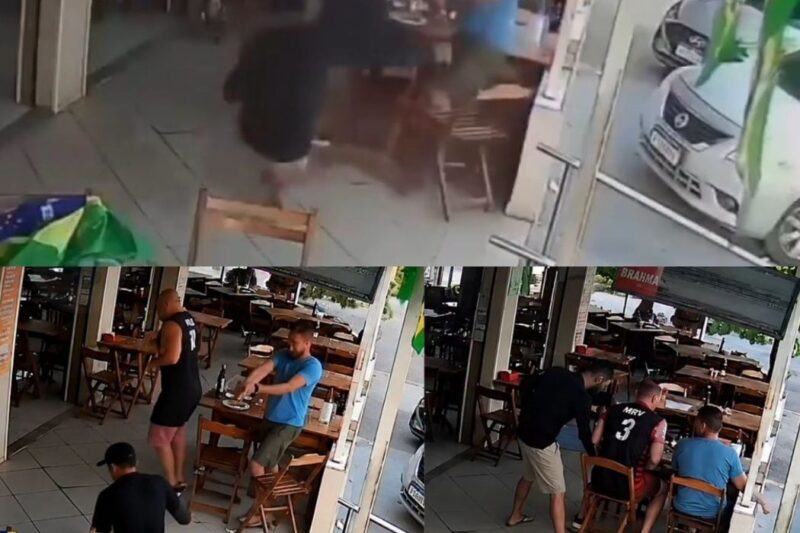 Ele Entrou Para Assaltar, Mas Escolheu a Mesa Errada: Câmera Flagra Reação Fulminante de Policiais à Paisana em Restaurante na Zona Norte do Rio