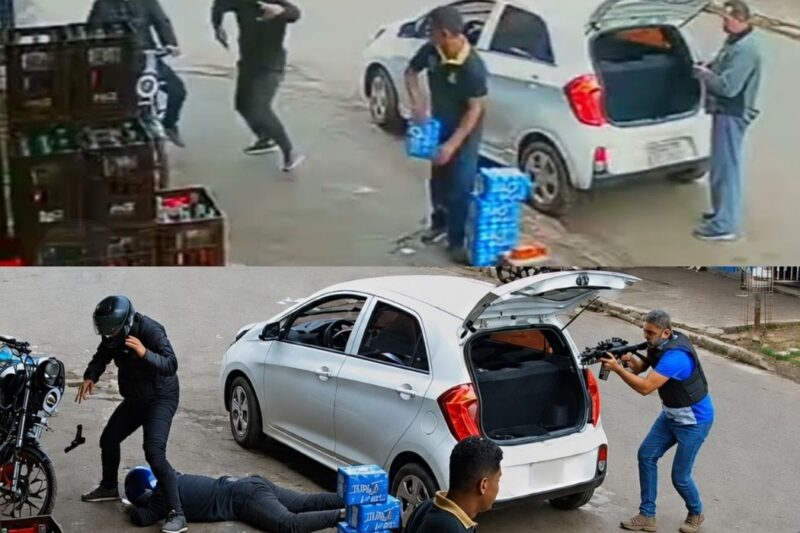CHUVA DE BALAS EM CIUDAD DEL ESTE: O segundo exato em que a audácia de assaltantes desmoronou diante do cano de uma metralhadora policial