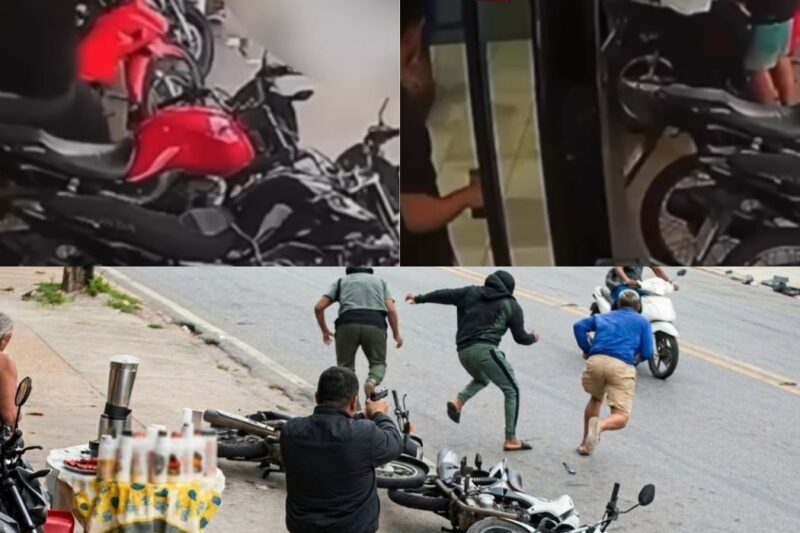 Policial de folga encurrala 3 bandidos em concessionária e tiroteio termina com “cabelinho azul” no chão e um óbito