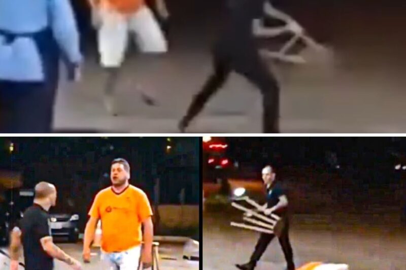 “HOJE VOCÊ NÃO VAI ENCOSTAR A MÃO EM MULHER NENHUMA NO MEU TURNO!”: Valentão de Grande Estatura Tenta Agredir a Esposa em Posto de Combustíveis, mas É Surpreendido por Reação Heroica de Auxiliar de Limpeza com Cadeira de Metal