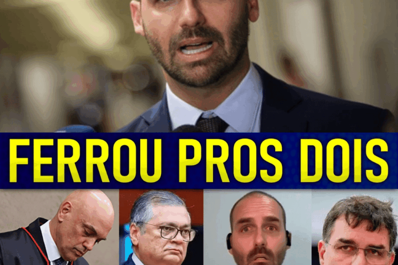 Pânico nos Bastidores do Poder: Eduardo Bolsonaro Desesperado Após Ofensiva Unida de Alexandre de Moraes e Flávio Dino