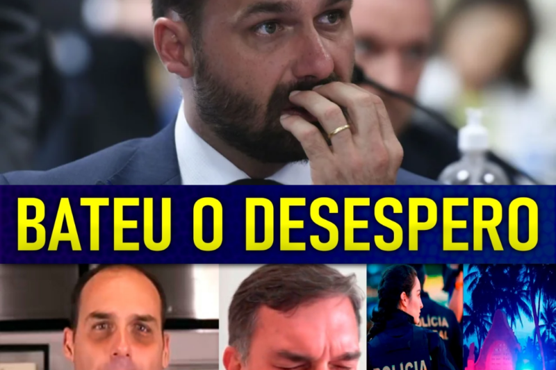 EDUARDO BOLSONARO aparece em estado abatido e sob forte pânico após uma sequência de acontecimentos que teriam impactado diretamente a candidatura de Flávio Bolsonaro