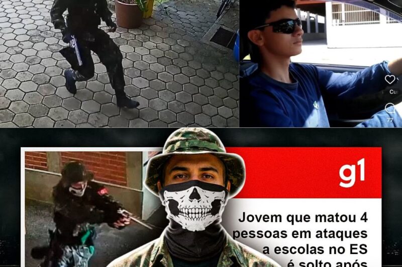 REVOLTANTE: Autor de massacres em escolas de Aracruz é colocado em liberdade após três anos de internação
