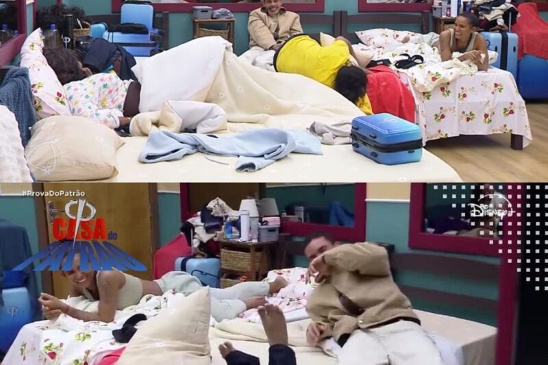 Nataly perde o equilíbrio e cai da cama ao gargalhar com aliados e Sheila